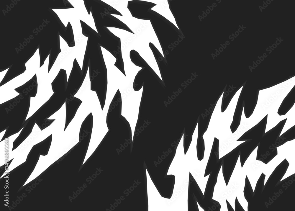 Poster abstract background with curved geometric spike lines pattern and with some copy space area