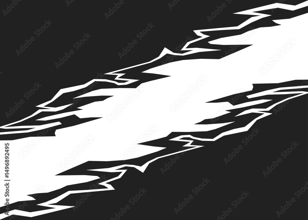 Poster abstract background with reflective geometric jagged line pattern and with some copy space area