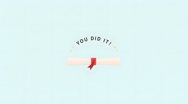 Minimalist vector of diploma scroll tied with ribbon, clean and ideal for graduation invites and certificates.