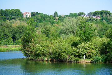 Heron in Flicourt Regional Nature Area. Vexin Français Regional Nature Park

