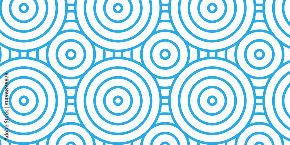 Poster overlapping pattern minimal diamond geometric waves spiral abstract circle wave line. blue seamless 