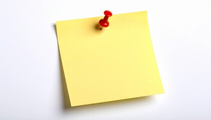 yellow sticky note with push pin