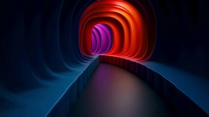 Abstract Colorful Tunnel Leading to Light - Powered by Adobe