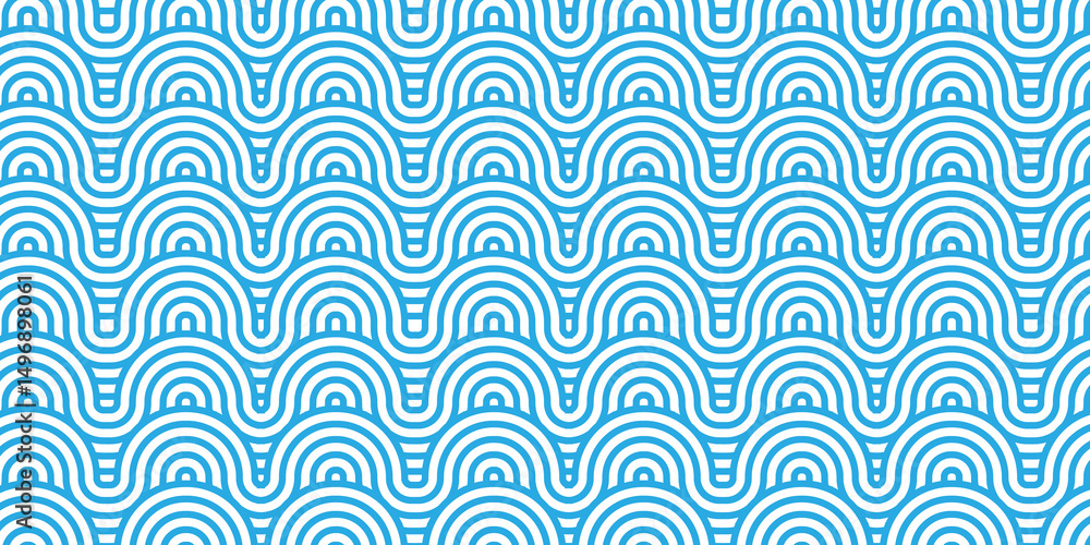 Poster overlapping pattern minimal diamond geometric waves spiral abstract circle wave line. blue seamless 