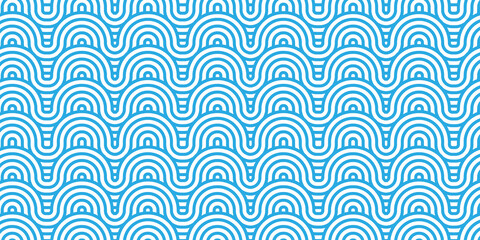 Overlapping Pattern Minimal diamond geometric waves spiral abstract circle wave line. blue seamless tile stripe geometric create retro line pattern background.
