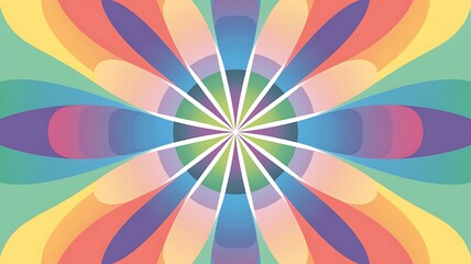 Abstract Rainbow Mandala Design Pastel Colors Vibrant Geometric Pattern Background