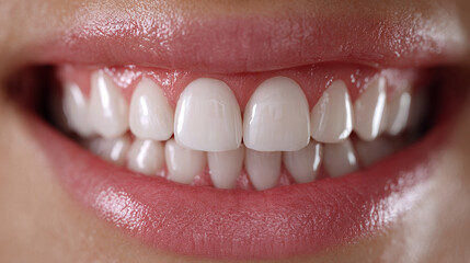 Fototapeta premium Oral Hygiene and Floss concept ,Bright smile with clean gums and healthy teeth, showcasing dental hygiene and care