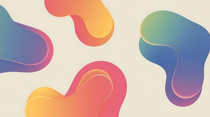 Abstract Background with Colorful Overlapping Fluid Shapes