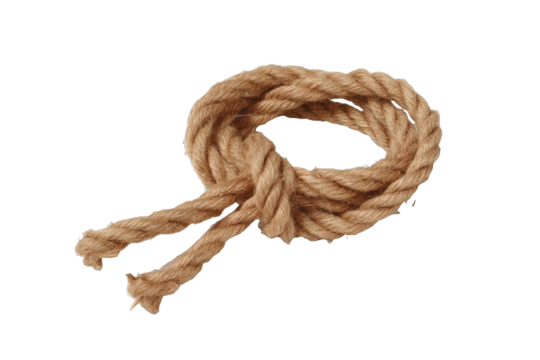 [Transparent Background PNG]Natural Jute Rope Tied in a Circle