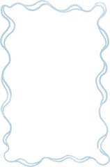 Hand drawn blue wavy whimsical frame