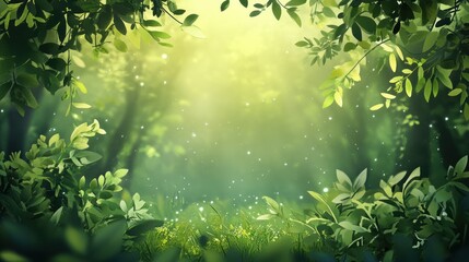 Enchanted forest illustration with soft light and ethereal atmosphere creation