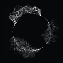 Lines in Circle Form . Rotate rounded shape Vector Illustration .Rotating circles form a ring.Rotating design element . Various circle lines forming round frame . Abstract Geometric line art .
