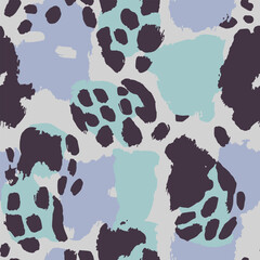 Seamless Abstract Animal Print Pattern in Pastel colors