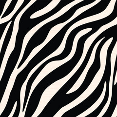Seamless Zebra Stripe Pattern in Black and White with Linen Texture

