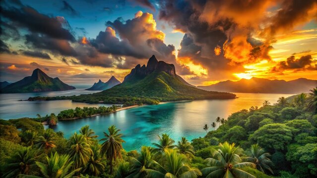 Raiatea & Tahaa: Tropical Paradise, Polynesian Islands, South Pacific, Lush Landscapes, Turquoise Waters, Volcanic Islands, French Polynesia