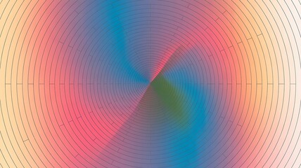 Fototapeta premium Abstract Circular Pattern with Pastel Color Gradient and Linear Design Elements