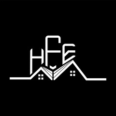 HFE Real State logo design, HFE simple and modern logo. HFE luxurious alphabet design