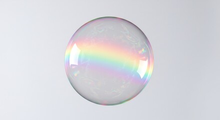 虹色に輝く透明な泡 柔らかな光で幻想的. AI Generated