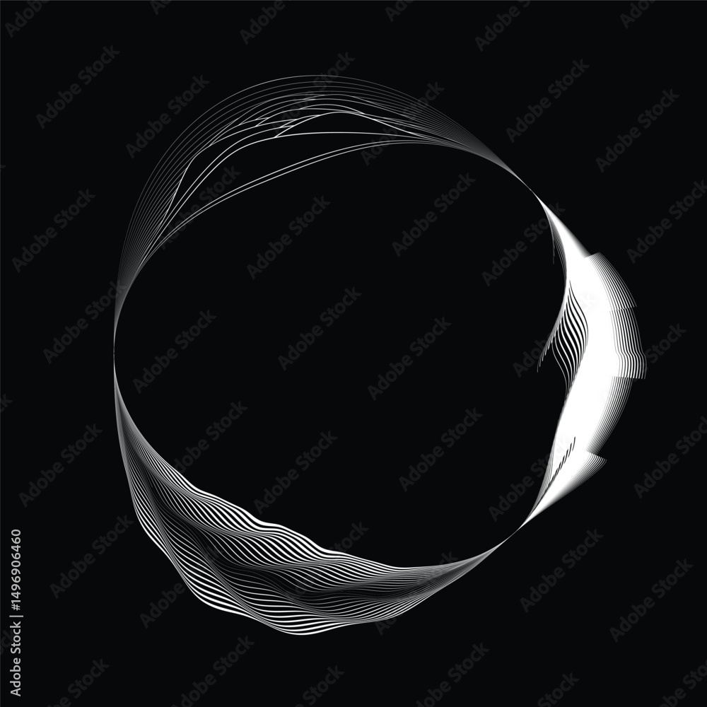 Fototapete lines in circle form . rotate rounded shape vector illustration .rotating circles form a ring.rotati