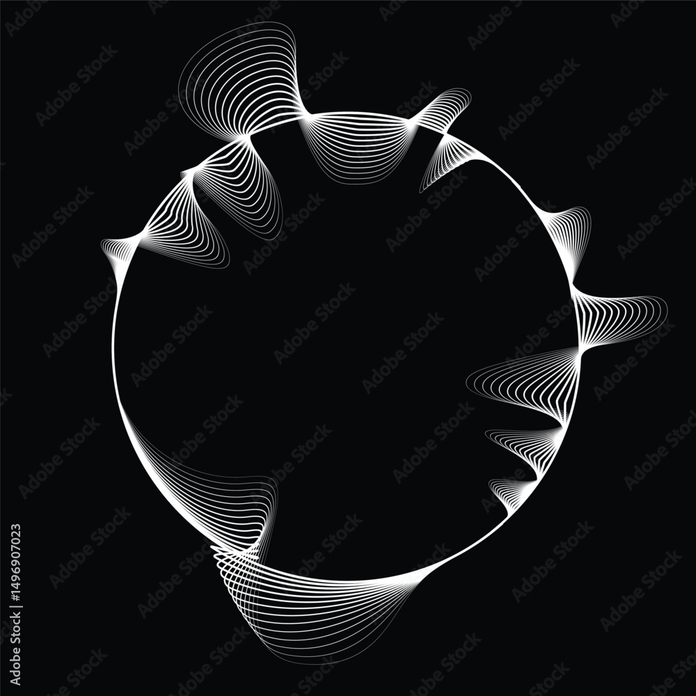 Fototapete lines in circle form . rotate rounded shape vector illustration .rotating circles form a ring.rotati