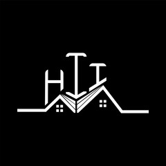 HII Real State logo design, HII simple and modern logo. HII luxurious alphabet design