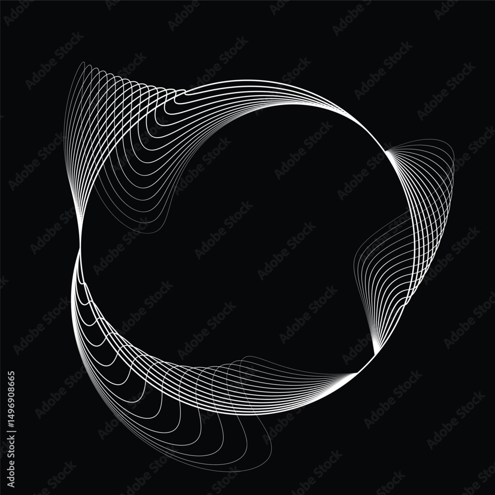 Fototapete lines in circle form . rotate rounded shape vector illustration .rotating circles form a ring.rotati