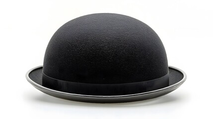 Classic Black Bowler Hat Photography Studio Shot