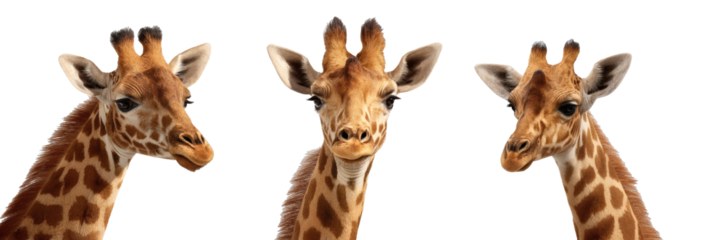 [Transparent Background PNG]Close-up Giraffe Portrait Collection