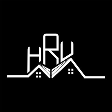 HRU Real State logo design, HRU simple and modern logo. HRU luxurious alphabet design