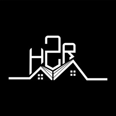 HZR Real State logo design, HZR simple and modern logo. HZR luxurious alphabet design
