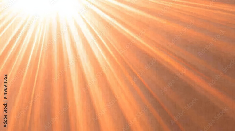 Aufkleber Radiant Warmth: Abstract Sunlight Streaming Through, Illuminating the Scene with Golden Light and Creating a Gentle Glow