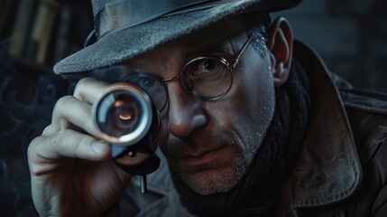 Generic abstract detective theme concept for crime or mystery content