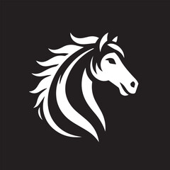 Black and White Berber Horse Vector Illustration – High-Quality Line Art Design