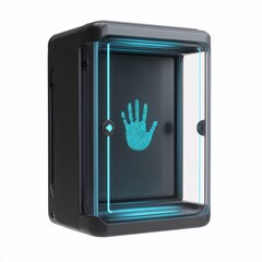 3D icon of a biometric scanner for advanced security and identification