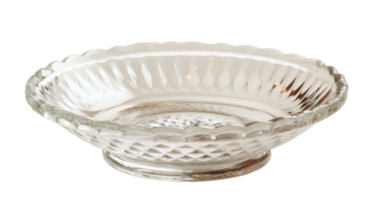 [Transparent Background PNG]Vintage Crystal Glass Dish Decorative Bowl