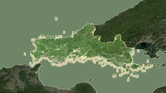 Yamaguchi region, Japan, extruded. 
