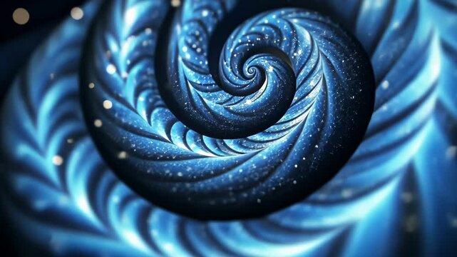 Matariki stars and Maori koru symbol representing growth and new beginnings in a cosmic setting