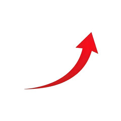 A red arrow pointing upwards on a png background