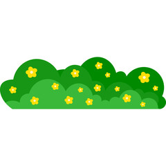 Fototapeta premium Green Bush With Flower Illustration