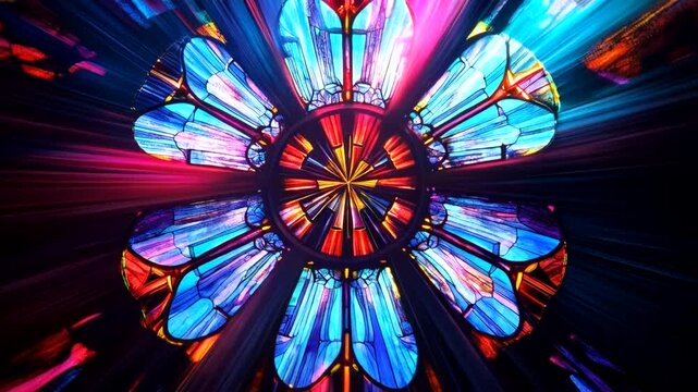 Detailed stained glass window design