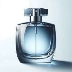 perfume bottle with elegant blue shades and an even more refined cap