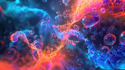 Colorful abstract representation of fluid dynamics