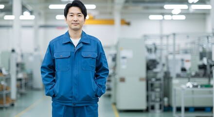 Portrait of a Confident Male Industrial Worker in a Modern Factory Setting.  A Skilled Professional in Manufacturing, showcasing dedication and expertise in the industry.