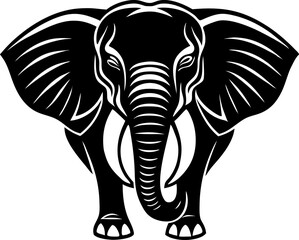 Elephant icon logo design. Silhouettes of Elephant head vector, icon, symbol. Wild animal vector. African elephant, mammal or jungle elephant. 