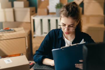 Woman working in a warehouse