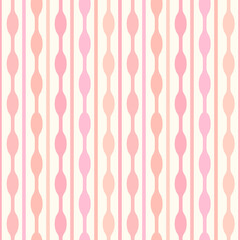 Cute seamless vector background in pink pastel colors with smooth,  flowing pattern