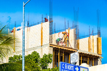 Build a hotel complex construction sites Playa del Carmen Mexico.
