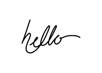 Hello card. Hand drawn positive quote. Modern brush calligraphy. Isolated on white background