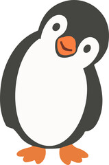 Cute Penguin Character Clipart Design flat