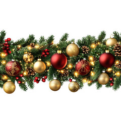Fototapeta premium [Transparent Background PNG]Christmas Garland Decoration Illustration